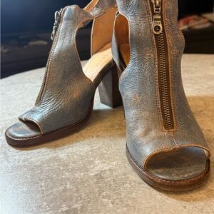 Bed Stu Distressed Blue Heeled Boots